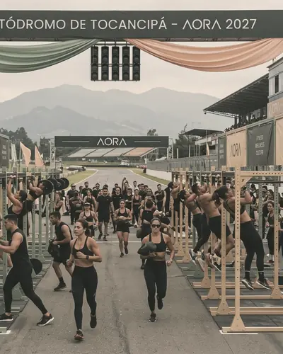 Arco de entrada en la recta del autódromo